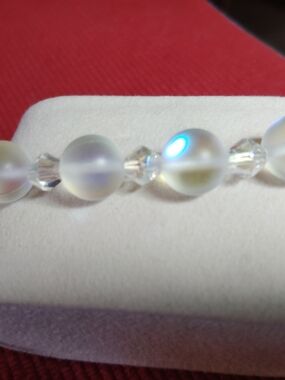 🌈COLORS PURE SWAROVSKI CRYSTAL BEADED BRACELET. ADJ. STERLING/14K GOLD CLASP.8